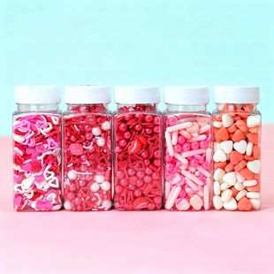 85g/150g Valentine's Day Pink White Heart Cake Decoration,f