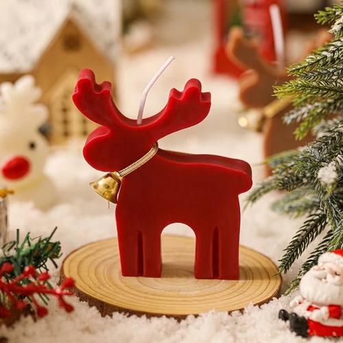 1 Red Deer Scented Candles, Creative Christmas Elk Festive A