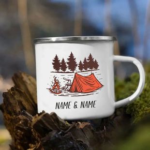 Personalised Mug Name Caravan Camper Camping Printed Enamel
