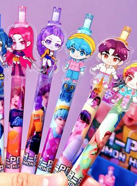 Kpop Demon Hunters Cute 0.5mm Black Gel Pens Kawaii Statione