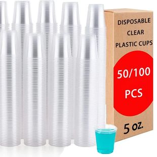 Disposable 5OZ Plastic Cups Beverage Coffee 100pcs