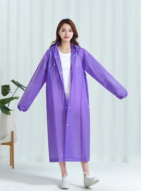 1pc Hooded Rain Coat Women Men Impermeable Thickened Waterpr