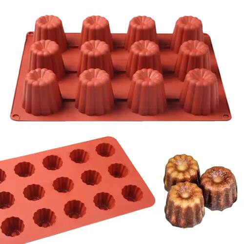 8/12/18 Holes Caneles Silicone Mold Muffin Cupcake Baking Tr