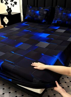 3pcs Cool Technology Digital Printing Material Plaid Fitted