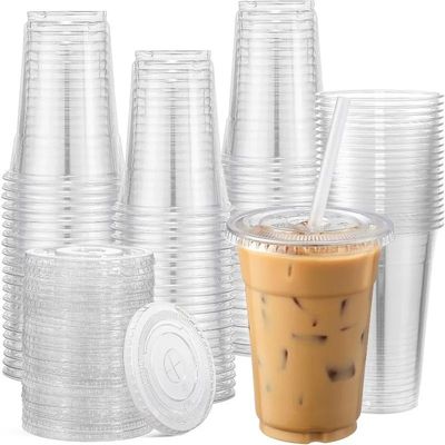 Clear Disposable Plastic Cup with Lid Perfect for Weddings B