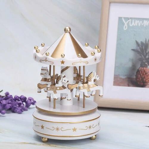 Creative Fantasy Christmas Holiday Decor Carousel Music Box