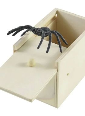 Simulation Spider With Wooden Box Kids Favors Tricky Prank J