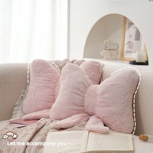 Simple bow pink sofa pillow office desk chair soft and comfo