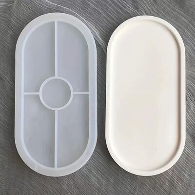 1pc Oval Coaster Epoxy Resin Clay Casting Silicone Mould Tra