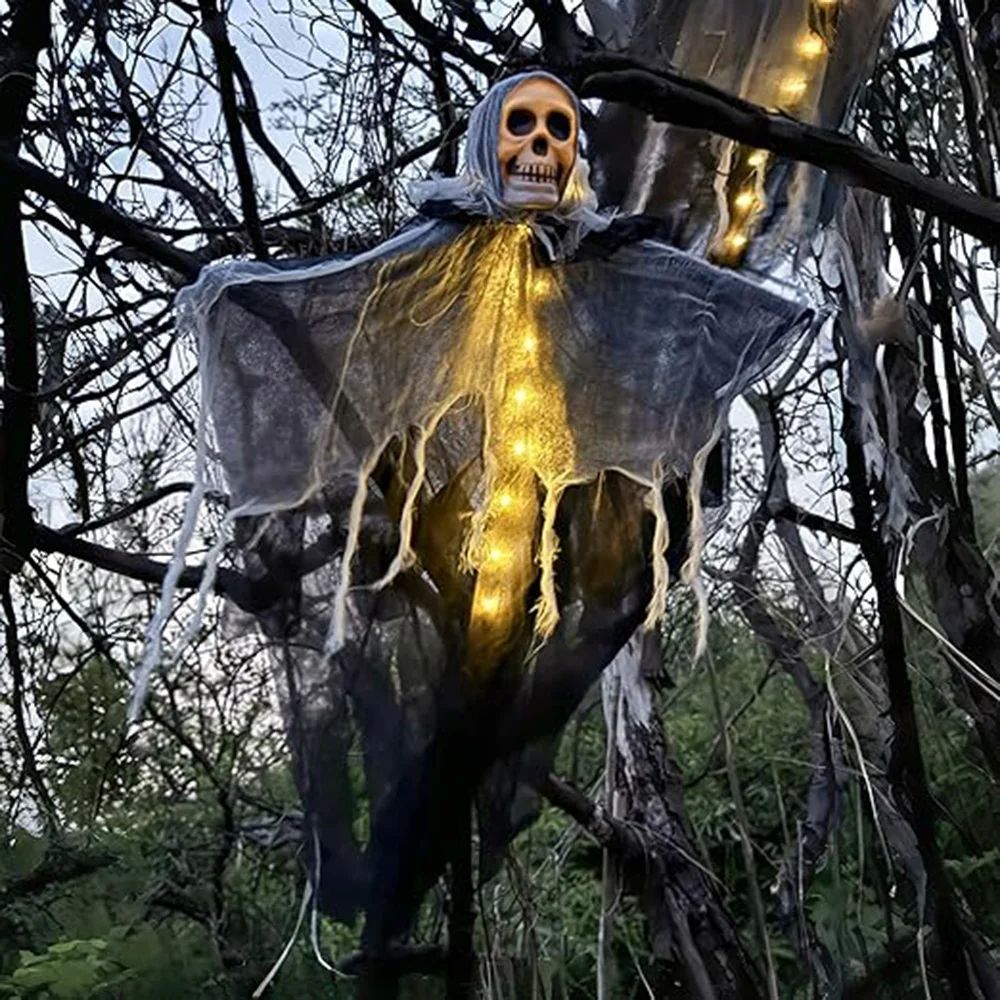 1PCS Halloween Skeleton Ghost Decoration Ghost with LED Hall