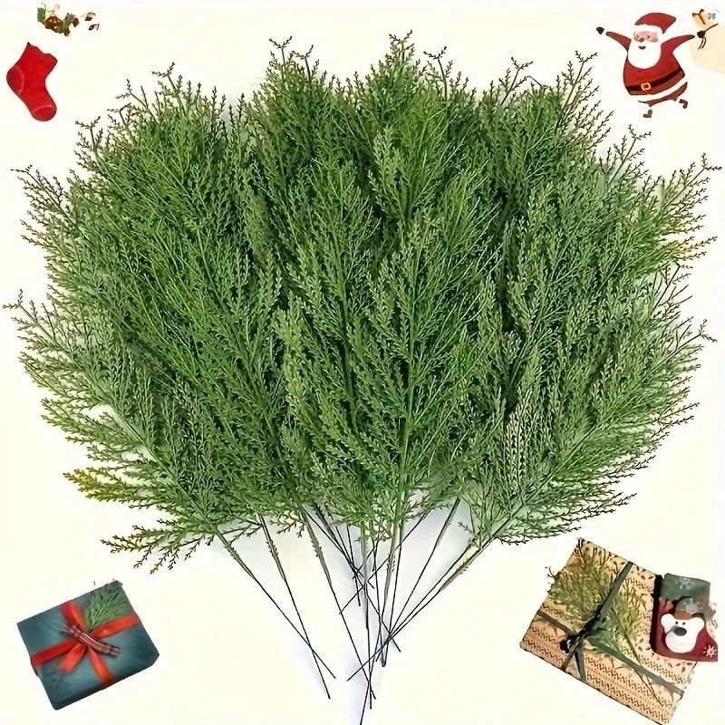 10pc Artificial Plants Pine Branches Evergreen Pines Leaves
