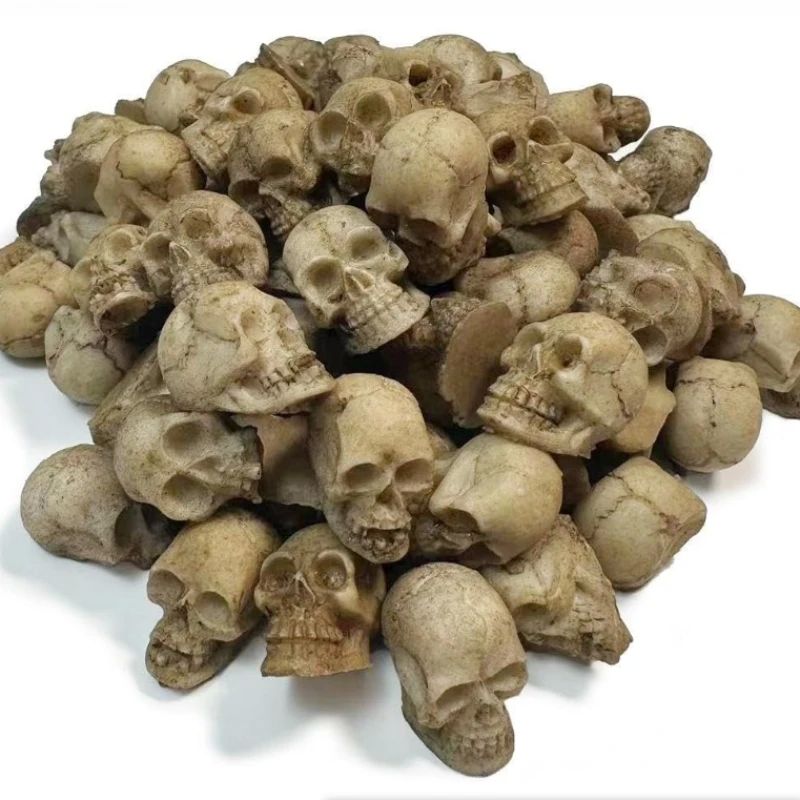 20pcs Halloween Decorative Skeleton Head Miniature Ornaments