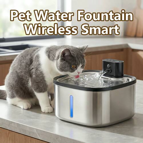 3.5L Cat Water Dispenser Stainless Steel Wireless Smart Pet