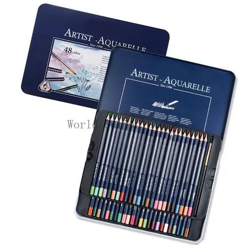 Watercolor Coloring Pencil Set with Metal Case Colored Penci