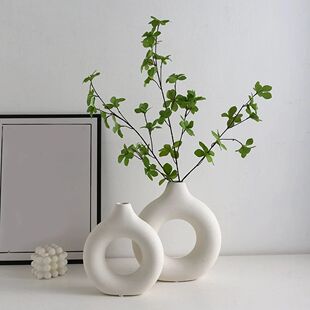 Nordic Vase Circular Hollow Ceramic Flower Vase For Home Liv
