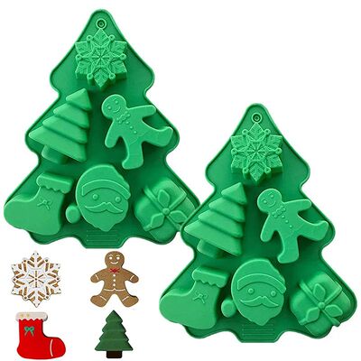 Christmas Silicone Molds,No-Stick Xmas Cake Baking Molds for