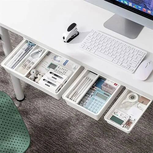 Hidden storage box, desk storage drawer, self-adhesive plast