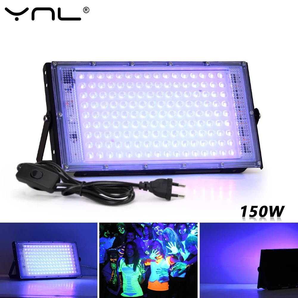 UV Led Flood Light 50W 100W 150W 220V Outdoor Floodlight 395