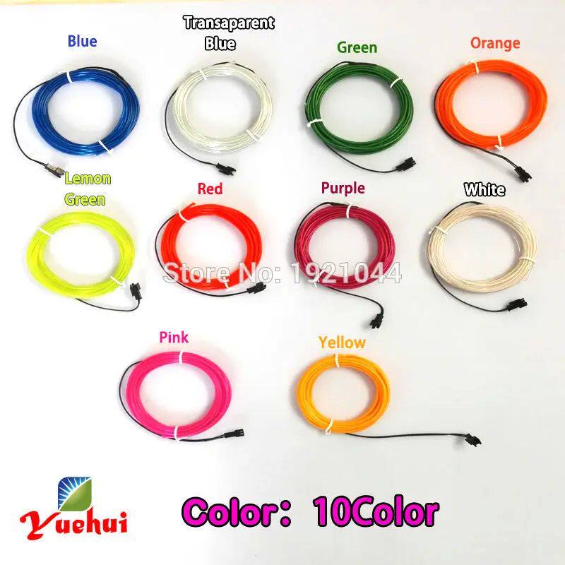 1.3mm EL Wire Electroluminescent 10 colors Choice  Not Inclu