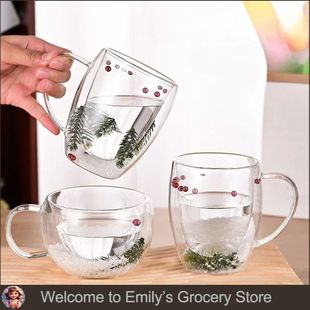 Walled Glass Gifts 350ml Hou Christmas Double Cups 200 Cofee