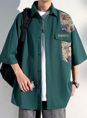 2025 HC23703改短 光影墙大码菠萝格短袖衬衫M-5X HC24215-特P30