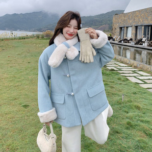 K328 P215 首发现货25新冬加厚毛毛呢子外套派克送围巾2D044 2520