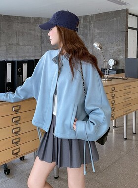 【大货首发】加厚麂皮绒连身袖外套D63 P155K238