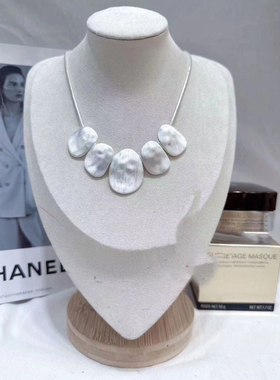 冷淡风金属拉丝片片蛇骨链时尚性感设计锁骨链小众轻奢高级感项链