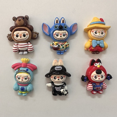 新款卡通可爱拉布布夜光冰箱贴树脂配件立体装饰磁力贴网红爆款