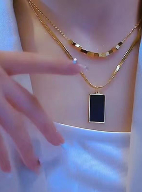 钛钢不掉色项链女2024新款爆款轻奢小众设计感锁骨链高级颈链配饰