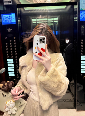 高级感 梦中情兔 25冬真兔毛超显瘦真皮草皮毛一体毛毛短外套女