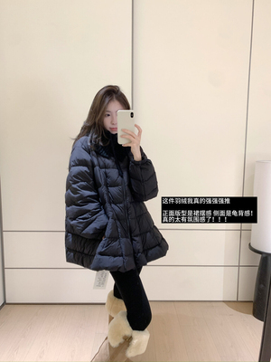 韩系可拆卸针织帽90白鸭绒排骨羽绒服女2025冬新款宽松中长款外套