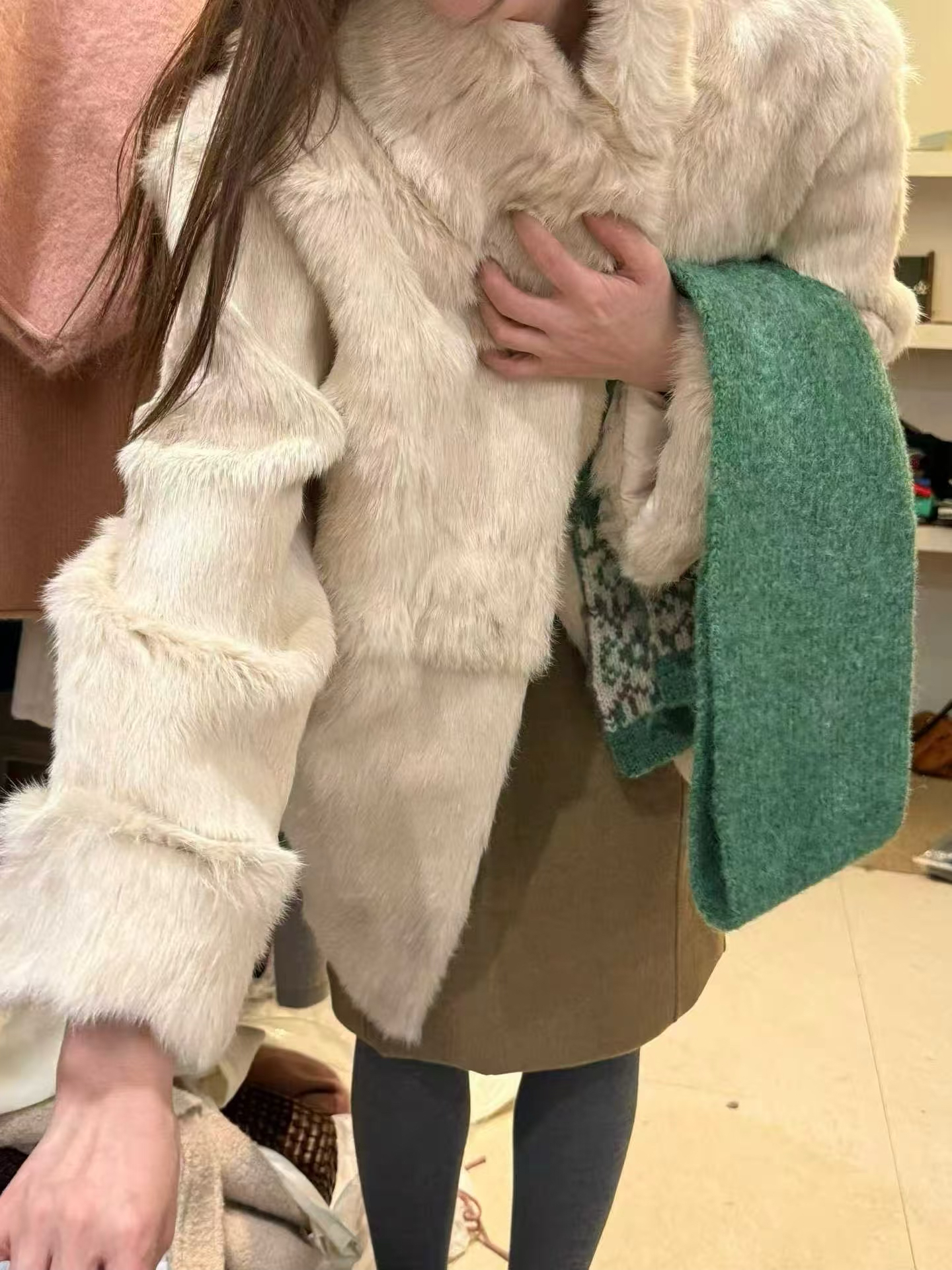 高品质真兔毛皮草外套女2025冬新款高级感时尚立领保暖中长款大衣