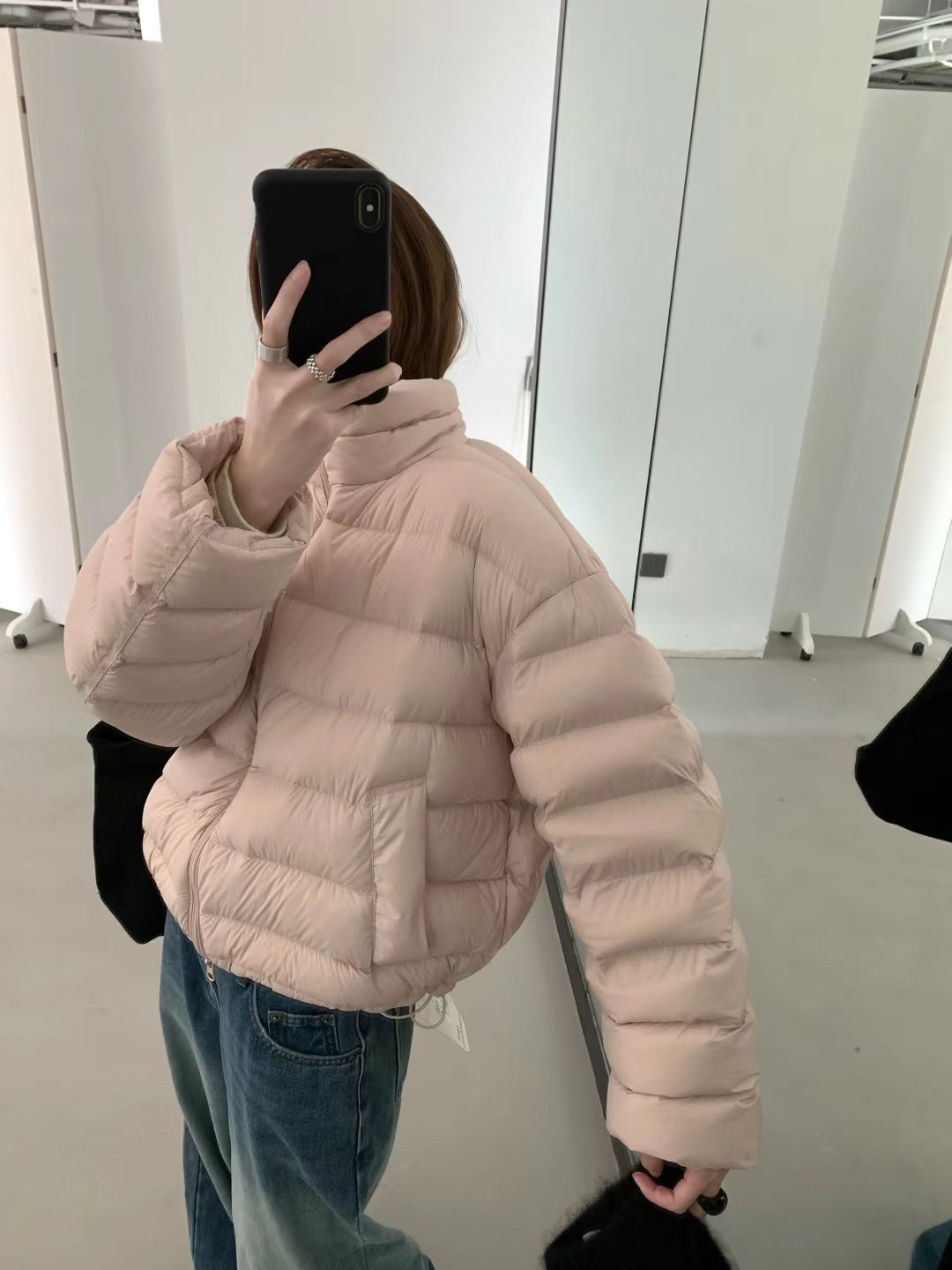 韩系25冬新款立领宽松显瘦百搭90白鸭绒羽绒服加厚保暖面包服外套