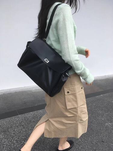 版型巨好 韩系工装风多口袋压褶半身裙女2026早秋新款遮胯中长裙