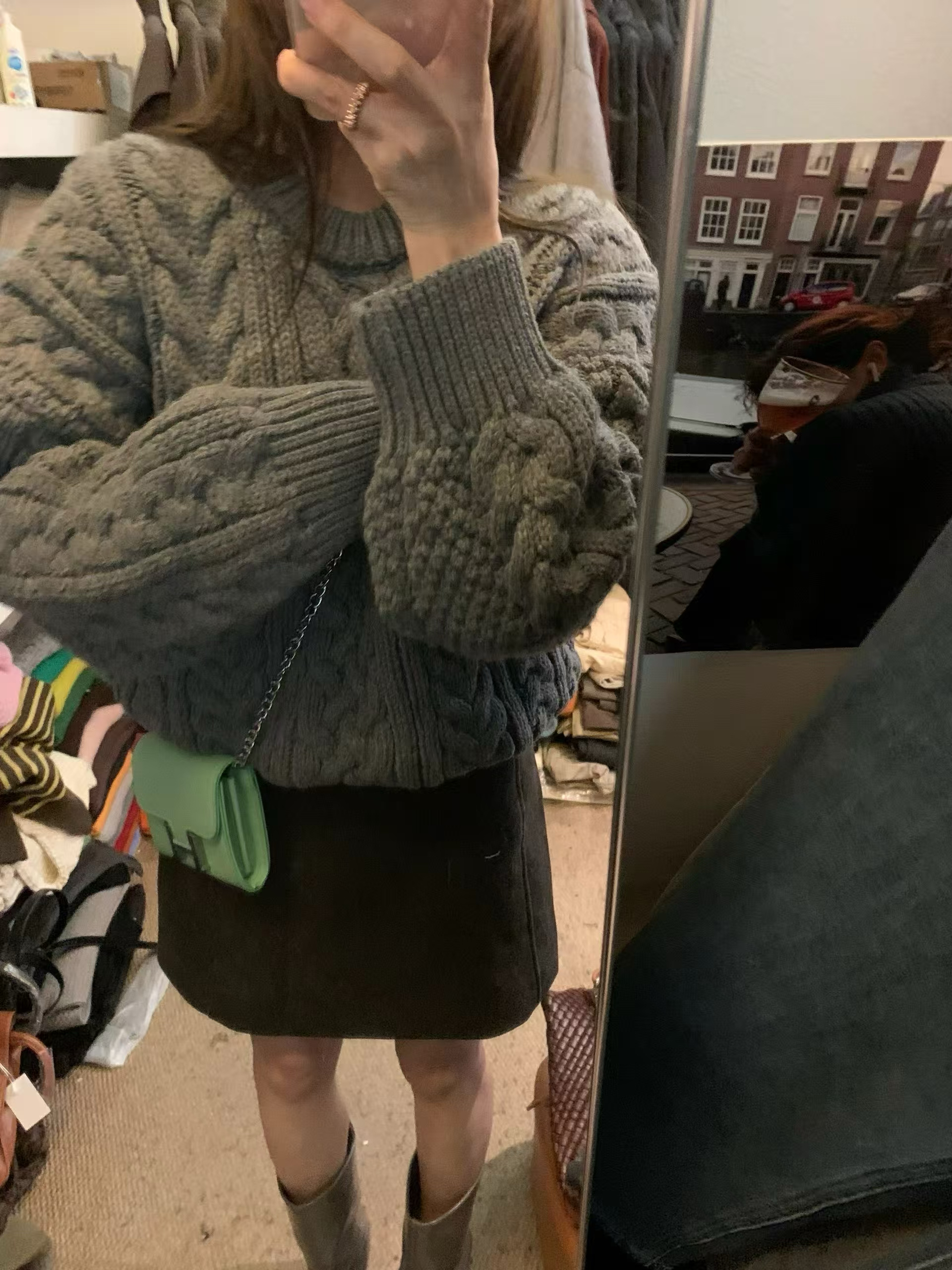 韩系麻花粗毛线慵懒风纯色毛衣女冬季小个子宽松套头上衣