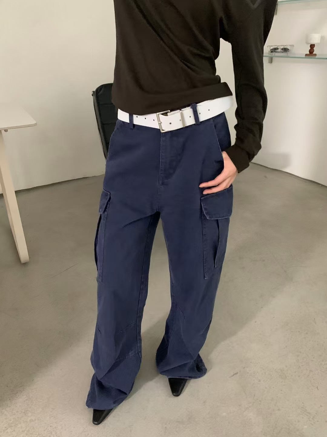 美式复古多口袋工装裤女2026休闲裤