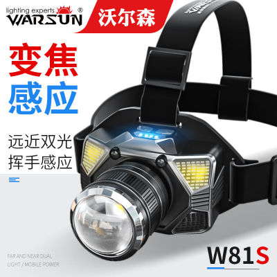 W81S户外充电强光超亮LED头戴式感应夜钓鱼锂电头灯基础版/T6灯珠