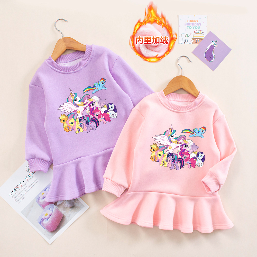 女童秋冬款加绒连衣裙韩版小裙子