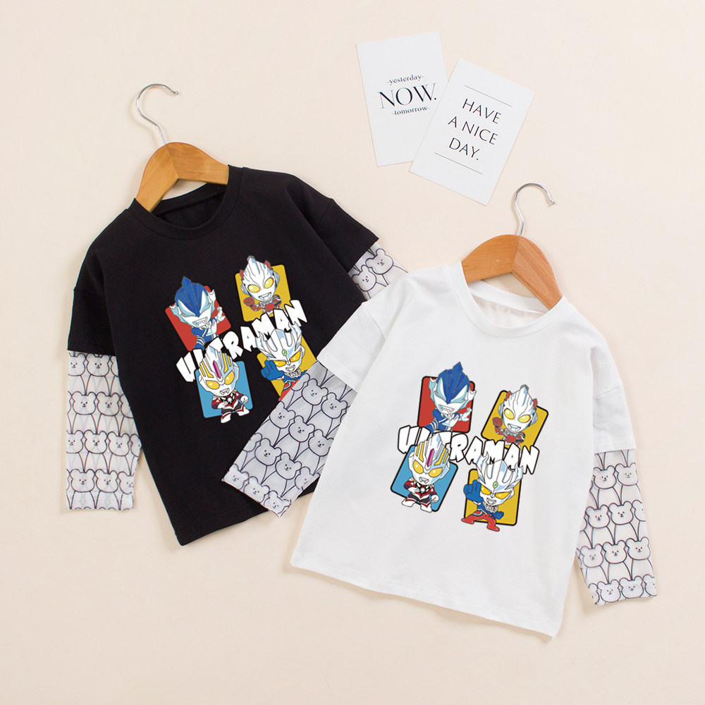 儿童冰丝长袖防晒T恤男童帅气夏装宝宝超人衣服夏季男孩卡通上衣