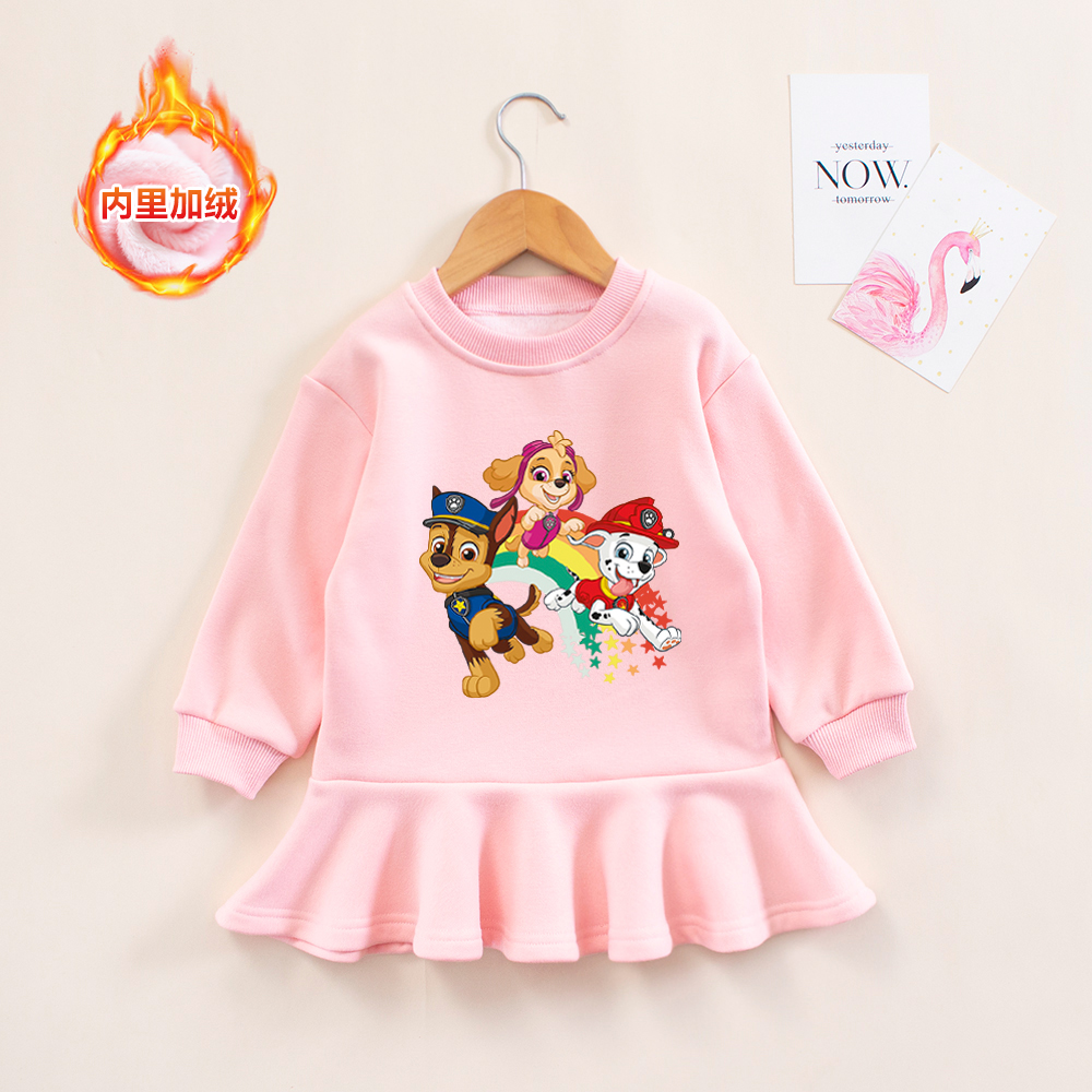 女童秋冬款加绒连衣裙韩版小裙子