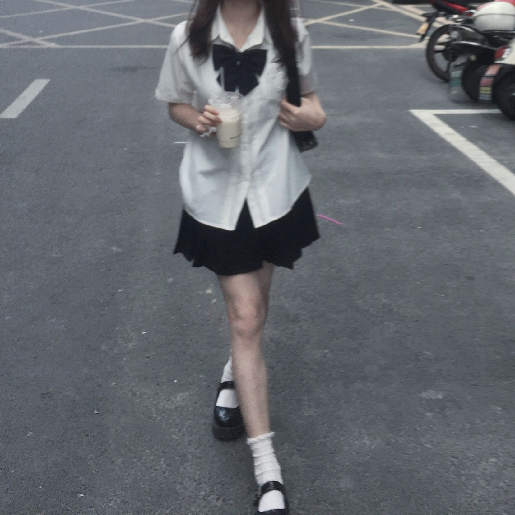 JAPANESE JK SHIRT WOMENS POINTED LAPEL MARUKET SHORT-SLEEVED TOP STUDENT CLASS UNIFORM HIGH SCHOOL UNIFORM PLEATED SKIRT SET