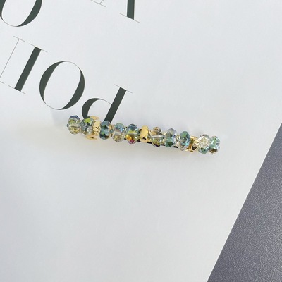 西子同款顶夹晶石守护炫彩工艺水晶横夹盘发马尾发夹发卡发饰头饰