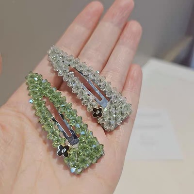 西子同款手工编织璀璨工艺水晶气质刘海夹边夹碎发BB夹发饰发夹女