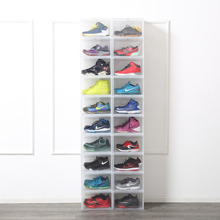 透明球鞋 鞋 盒AJ收藏防潮展示盒抗菌防尘鞋 柜 10只装 架鞋 柜收纳盒鞋