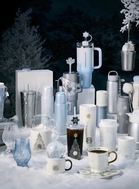 星巴克茉们本茉杯子2025雪耀奇境系列冰蓝色不锈钢保温马克喝水杯