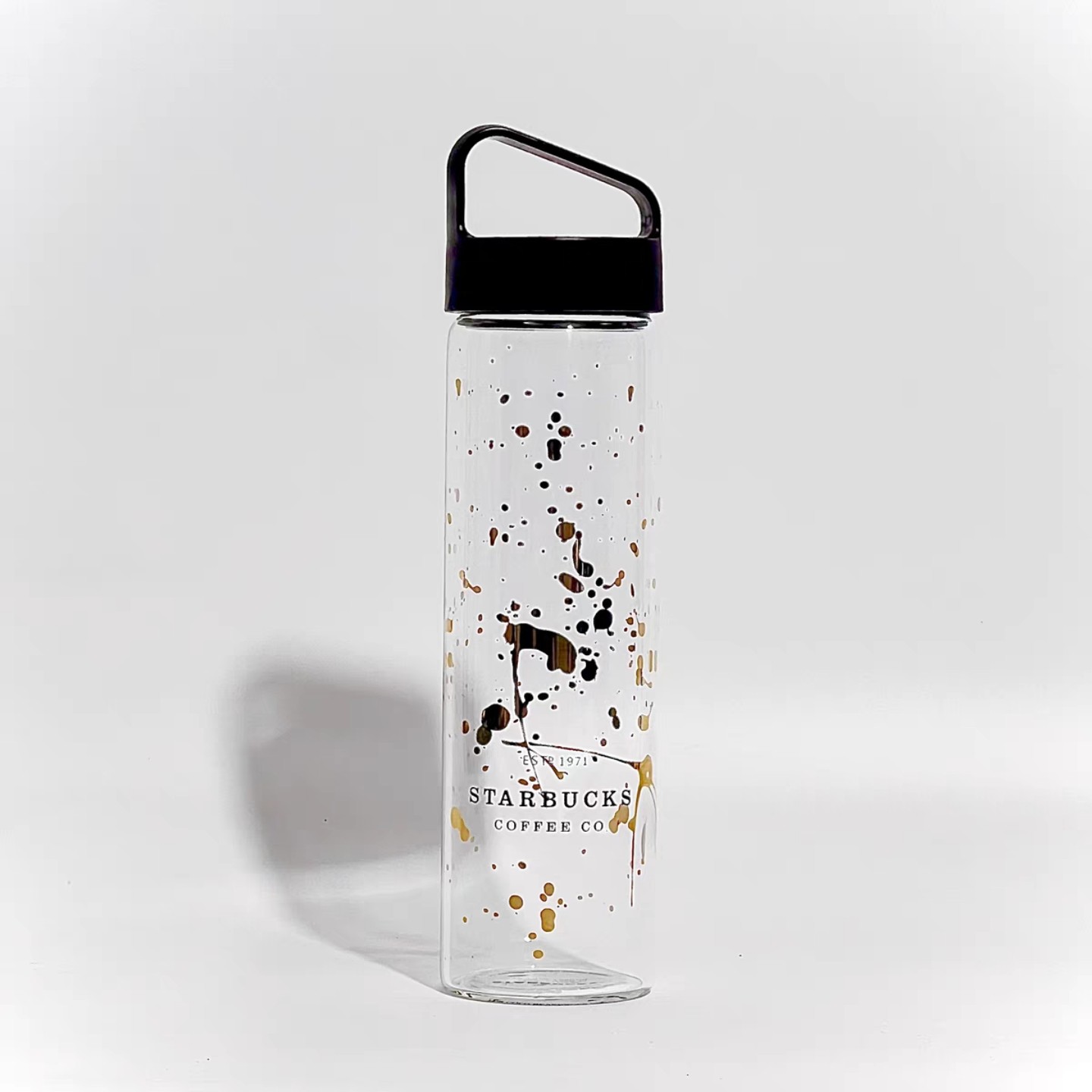 星巴克杯子清仓特价优惠点墨玻璃瓶便携随杯高颜值透明杯 550ml