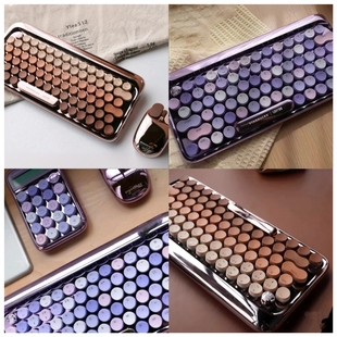 星巴克合作款 电镀计算器机械键盘背光咖啡金薰衣草紫复古办公键盘