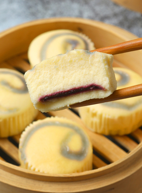 广东茶点蓝莓流心蒸速冻12个一包休闲蛋糕速冻食品餐饮早餐点心