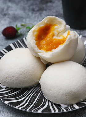 手工剥皮包松皮包金沙肉松包子广式茶楼点心速冻半成品早餐212g装